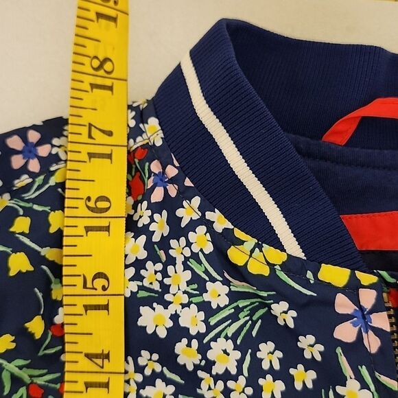 GAP KIDS Girl's Floral Bomber Jacket Smooth Weave Light-weight Medium - Picture 11 of 11